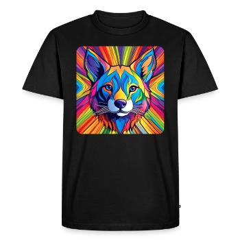 Spirit Animal Fox in Bright Colors - Men's Premium Organic T-Shirt - black - Front - Nico (187cm)