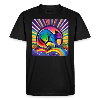 Spirit Animal Fox in Bright Colors - Men's Premium Organic T-Shirt - black - Front - Nico (187cm)