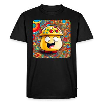 Drôle de champignon psychédélique - T-shirt Premium bio Homme - noir - Devant - Nico (187cm)