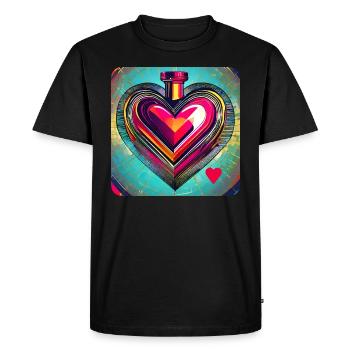 Élixir d’amour - T-shirt Premium bio Homme - noir - Devant - Nico (187cm)