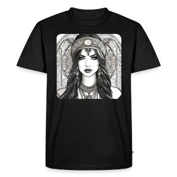 Jolie fille dans le style oriental - T-shirt Premium bio Homme - noir - Devant - Nico (187cm)