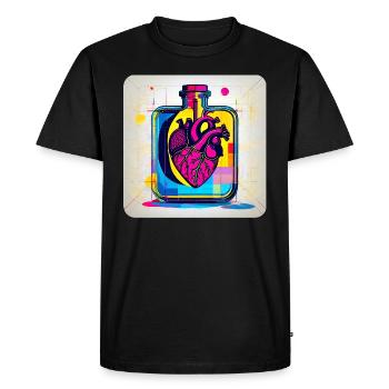 Coeur dans le style graffiti - T-shirt Premium bio Homme - noir - Devant - Nico (187cm)