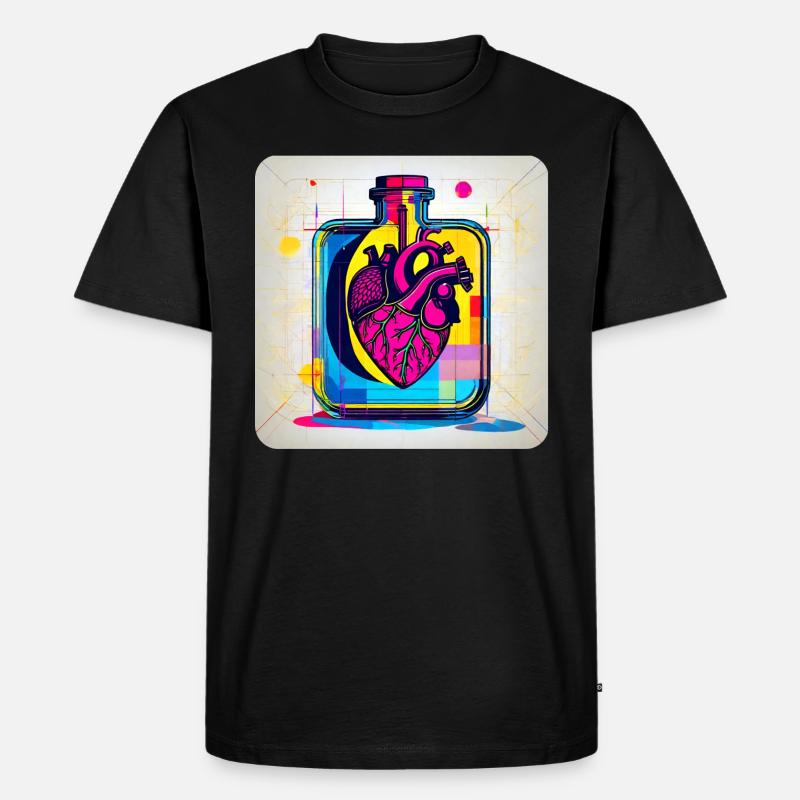 Herz im Graffiti Style - Männer Premium Bio T-Shirt - Schwarz