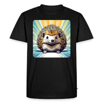 Mignon petit hérisson - T-shirt Premium bio Homme - noir - Devant - Nico (187cm)