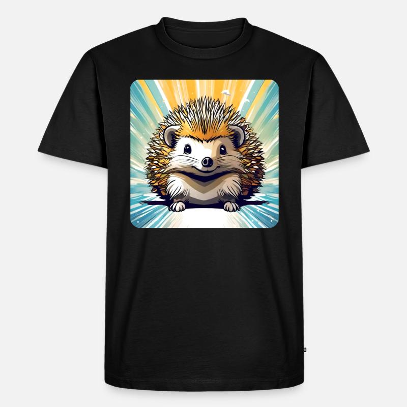 Niedlicher kleiner Igel - Männer Premium Bio T-Shirt - Schwarz