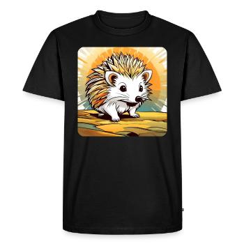 Cute little hedgehog - Men's Premium Organic T-Shirt - black - Front - Nico (187cm)