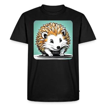 Mignon petit hérisson - T-shirt Premium bio Homme - noir - Devant - Nico (187cm)