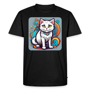 White Cheshire Cat - Men's Premium Organic T-Shirt - black - Front - Nico (187cm)