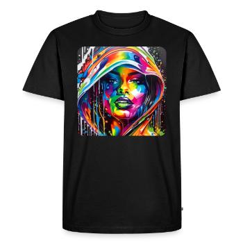 Femme dans le style graffiti - T-shirt Premium bio Homme - noir - Devant - Nico (187cm)