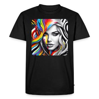 Femme dans le style graffiti - T-shirt Premium bio Homme - noir - Devant - Nico (187cm)