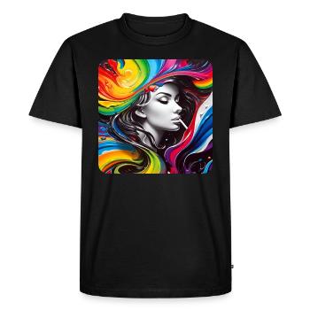 Cool Graffiti Femme - T-shirt Premium bio Homme - noir - Devant - Nico (187cm)