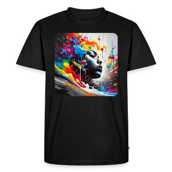 Femme dans le style graffiti - T-shirt Premium bio Homme - noir - Devant - Nico (187cm)