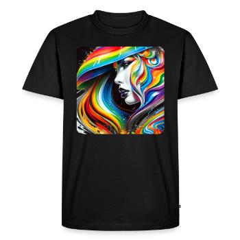 Femme dans le style graffiti - T-shirt Premium bio Homme - noir - Devant - Nico (187cm)