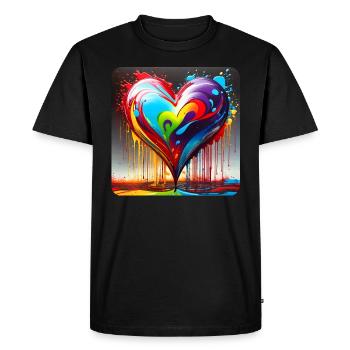 Heart in graffiti style - Men's Premium Organic T-Shirt - black - Front - Nico (187cm)