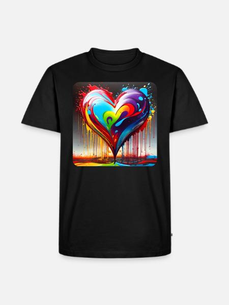 Heart in graffiti style - Men's Premium Organic T-Shirt - black