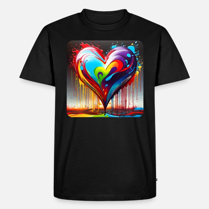 Herz im Graffiti Style - Männer Premium Bio T-Shirt - Schwarz