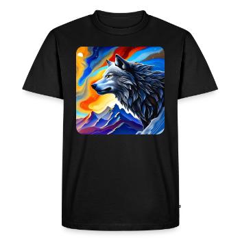 Animal Loup - T-shirt Premium bio Homme - noir - Devant - Nico (187cm)