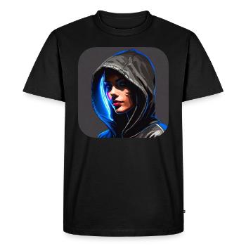 Cool Cyberpunk Girl - Men's Premium Organic T-Shirt - black - Front - Nico (187cm)