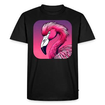 Flamant rose - T-shirt Premium bio Homme - noir - Devant - Nico (187cm)