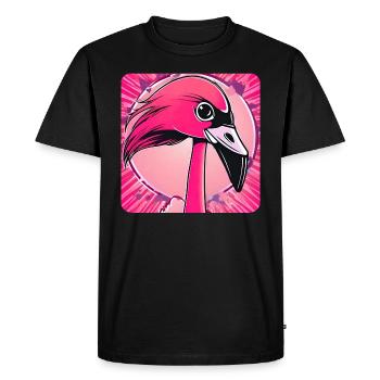 Flamant rose - T-shirt Premium bio Homme - noir - Devant - Nico (187cm)