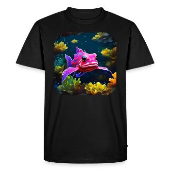 Drôle de poisson - T-shirt Premium bio Homme - noir - Devant - Nico (187cm)