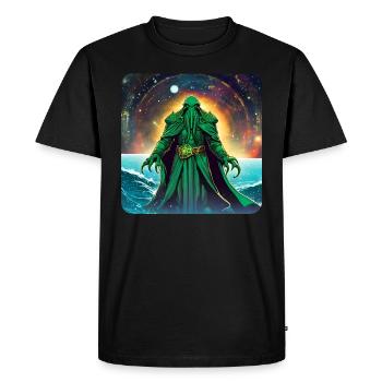 Les monstres de Cthulhummann dans l’univers - T-shirt Premium bio Homme - noir - Devant - Nico (187cm)