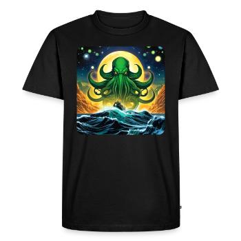 Immortal Cthulhu Monster - Men's Premium Organic T-Shirt - black - Front - Nico (187cm)