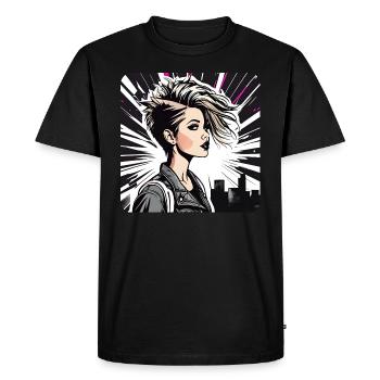 Cool Punk gothique fille avec rose - T-shirt Premium bio Homme - noir - Devant - Nico (187cm)