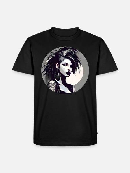 Cool gothic girl with tattoos - Men's Premium Organic T-Shirt - black