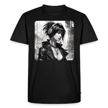 Fille Punk Gothique Cool - T-shirt Premium bio Homme - noir - Devant - Nico (187cm)