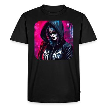Fille Cyberpunk Cool - T-shirt Premium bio Homme - noir - Devant - Nico (187cm)