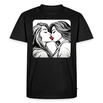 Filles douces - T-shirt Premium bio Homme - noir - Devant - Nico (187cm)