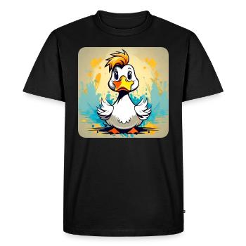 Funny Duck - Men's Premium Organic T-Shirt - black - Front - Nico (187cm)