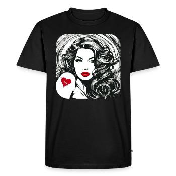Woman with tattoo heart - Men's Premium Organic T-Shirt - black - Front - Nico (187cm)