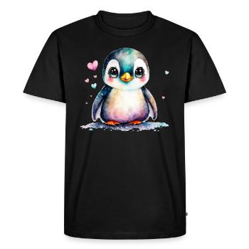 A Little Cute Baby Penguin Bird Penguins - Men's Premium Organic T-Shirt - black - Front - Nico (187cm)
