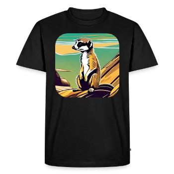 Suricate mignon - T-shirt Premium bio Homme - noir - Devant - Nico (187cm)