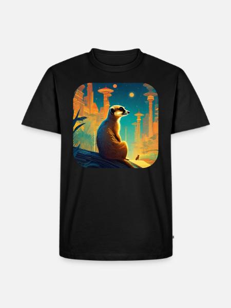 Suricate mignon en automne - T-shirt Premium bio Homme - noir