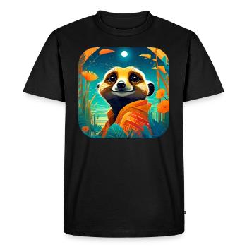 Suricate mignon - T-shirt Premium bio Homme - noir - Devant - Nico (187cm)