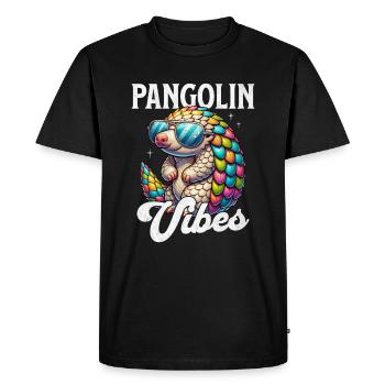 Pangolin Vibes Conservationniste Pangolin Fan - T-shirt Premium bio Homme - noir - Devant - Nico (187cm)