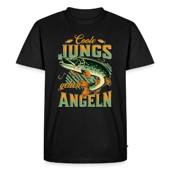 Cool Guys Go Fishing Sport Fishing Angler - Men's Premium Organic T-Shirt - black - Front - Nico (187cm)