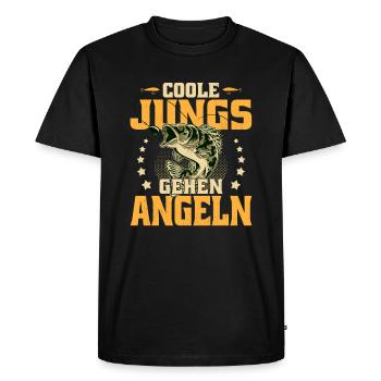 Cool Guys Go Fishing Sport Fishing Angler - Men's Premium Organic T-Shirt - black - Front - Nico (187cm)