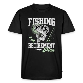 Fishing Is My Retirement Plan Sportfischer Angler - Men's Premium Organic T-Shirt - black - Front - Nico (187cm)