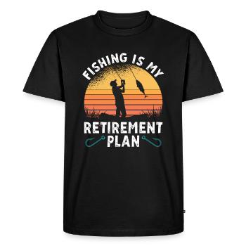 Fishing Is My Retirement Plan Sportfischer Angler - Men's Premium Organic T-Shirt - black - Front - Nico (187cm)