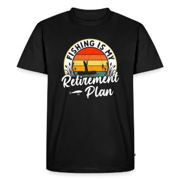 Fishing Is My Retirement Plan Sportfischer Angler - Men's Premium Organic T-Shirt - black - Front - Nico (187cm)