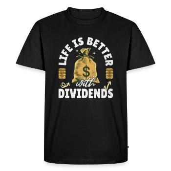 La vie est meilleure avec Dividendes Dividenden Investor - T-shirt Premium bio Homme - noir - Devant - Nico (187cm)