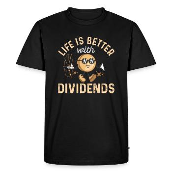 La vie est meilleure avec Dividendes Dividenden Investor - T-shirt Premium bio Homme - noir - Devant - Nico (187cm)