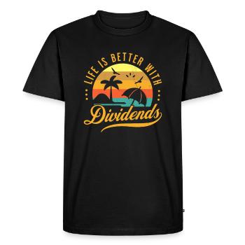 La vie est meilleure avec Dividendes Dividenden Investor - T-shirt Premium bio Homme - noir - Devant - Nico (187cm)