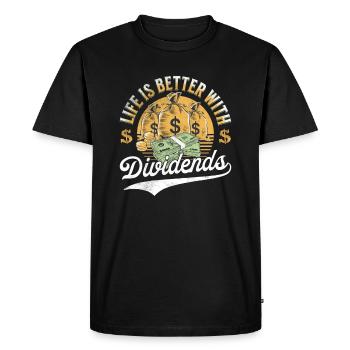 La vie est meilleure avec Dividendes Dividenden Investor - T-shirt Premium bio Homme - noir - Devant - Nico (187cm)