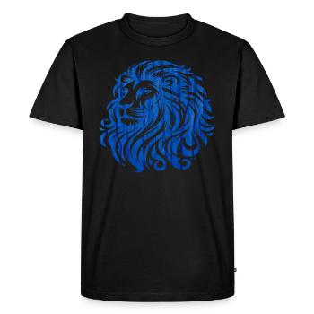 Blue lion, openwork painting. The king of animals. - Men's Premium Organic T-Shirt - black - Front - Nico (187cm)