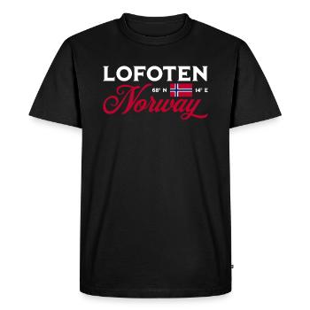 Norvège Souvenir Scandinavie Norvège Lofoten - T-shirt Premium bio Homme - noir - Devant - Nico (187cm)